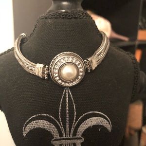 Silver button bracelet